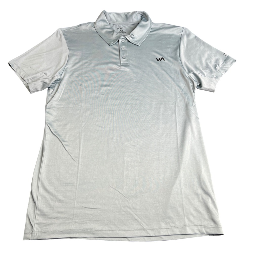 RVCA Robey Performance Polo Shirt Sea Glass Green UPF 50+ Mens Medium NEW